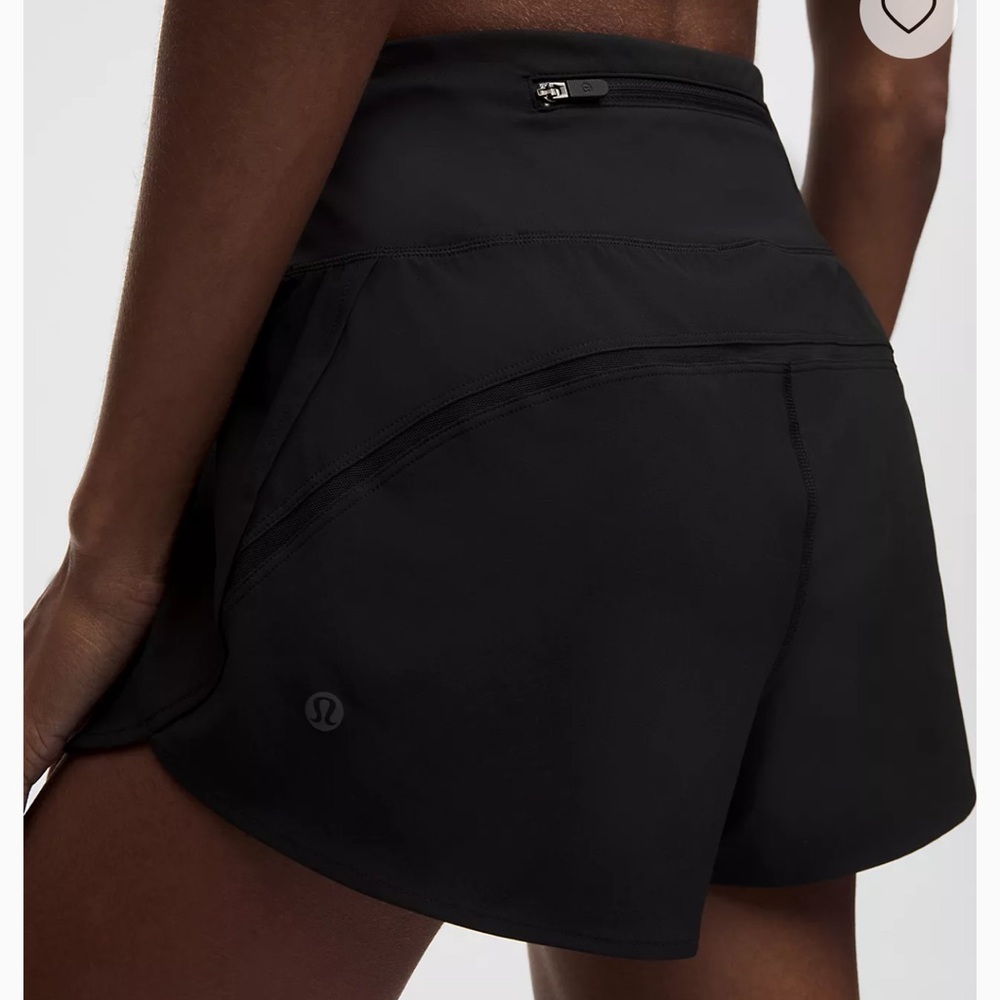 lululemon athletica Black Women's Running Shorts with Back Zip Pocket